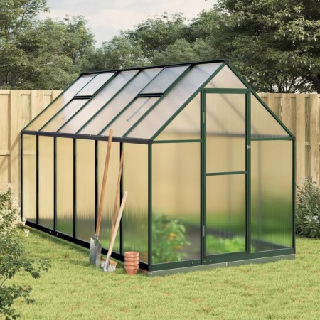 Invernadero con marco base aluminio verde 334x169x202 cm de , Invernaderos - Ref: Foro24-3266330, Precio: 629,91 €, Descuento: %