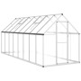 Invernadero con marco base aluminio plateado 445x169x195 cm de , Invernaderos - Ref: Foro24-3266332, Precio: 622,84 €, Descue...