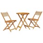 Juego de bistro de 3 piezas polipropileno y madera maciza beige de , Conjuntos de jardín - Ref: Foro24-3281747, Precio: 142,6...