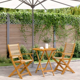 Juego de bistro de 3 piezas polipropileno y madera maciza beige de , Conjuntos de jardín - Ref: Foro24-3281855, Precio: 247,4...