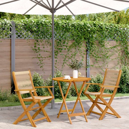 Juego de bistro de 3 piezas polipropileno y madera maciza beige de , Conjuntos de jardín - Ref: Foro24-3281855, Precio: 247,4...
