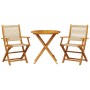 Juego de bistro de 3 piezas polipropileno y madera maciza beige de , Conjuntos de jardín - Ref: Foro24-3281855, Precio: 247,4...
