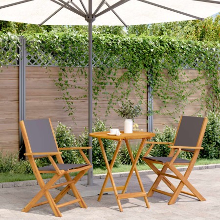 Juego de bistro de 3 piezas tela y madera maciza antracita de , Conjuntos de jardín - Ref: Foro24-3281857, Precio: 174,77 €, ...