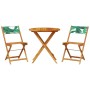 Juego de bistro de 3 piezas tela madera maciza estampado hojas de , Conjuntos de jardín - Ref: Foro24-3281848, Precio: 144,62...