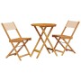 Juego de bistro de 3 piezas tela y madera maciza bej de , Conjuntos de jardín - Ref: Foro24-3281751, Precio: 131,39 €, Descue...