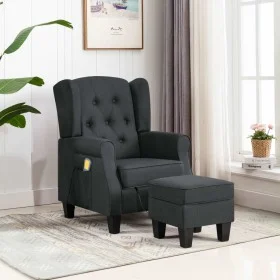 Sillón de masaje con reposapiés tela gris oscuro de vidaXL, Sillones de masaje eléctricos - Ref: Foro24-320162, Precio: 253,4...