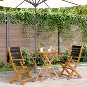 Juego de bistro de 3 piezas polipropileno y madera maciza negro de , Conjuntos de jardín - Ref: Foro24-3281793, Precio: 185,1...