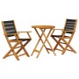 Juego de bistro de 3 piezas polipropileno y madera maciza negro de , Conjuntos de jardín - Ref: Foro24-3281793, Precio: 185,1...