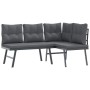Bancos de jardín cojines 2 pzas acero recubrimiento polvo negro de , Bancos de jardín - Ref: Foro24-4008105, Precio: 241,02 €...
