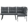 Bancos de jardín cojines 2 pzas acero recubrimiento polvo negro de , Bancos de jardín - Ref: Foro24-4008105, Precio: 241,02 €...