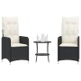 Sillas de jardín reclinables con mesa 2 uds ratán PE negro de , Sillas de jardín - Ref: Foro24-365690, Precio: 261,54 €, Desc...