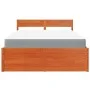 Cama con cajones y colchón madera pino marrón cera 140x190 cm de , Camas y somieres - Ref: Foro24-3281912, Precio: 489,35 €, ...