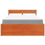 Cama con cajones y colchón madera pino marrón cera 140x190 cm de , Camas y somieres - Ref: Foro24-3281912, Precio: 496,74 €, ...