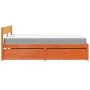 Cama con cajones y colchón madera pino marrón cera 140x190 cm de , Camas y somieres - Ref: Foro24-3281912, Precio: 489,35 €, ...