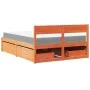 Cama con cajones y colchón madera pino marrón cera 140x190 cm de , Camas y somieres - Ref: Foro24-3281912, Precio: 489,35 €, ...
