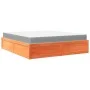 Cama con colchón madera maciza de pino marrón cera 180x200 cm de , Camas y somieres - Ref: Foro24-3281927, Precio: 465,81 €, ...
