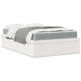 Cama con colchón madera maciza de pino blanco 120x200 cm de , Camas y somieres - Ref: Foro24-3281938, Precio: 387,49 €, Descu...