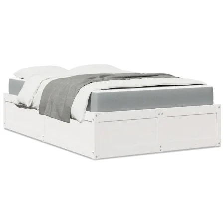 Cama con colchón madera maciza de pino blanco 120x200 cm de , Camas y somieres - Ref: Foro24-3281938, Precio: 387,49 €, Descu...
