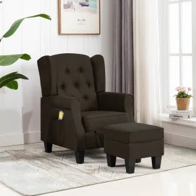 Dunkelbrauner Massagesessel aus Stoff mit Fußstütze von vidaXL, Elektrische Massagesessel - Ref: Foro24-320166, Preis: 252,60...