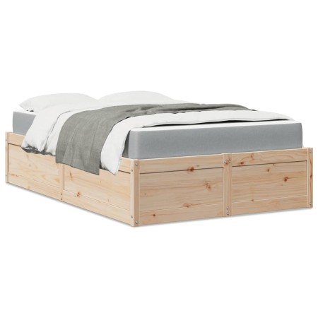Cama con colchón madera maciza de pino 140x190 cm de , Camas y somieres - Ref: Foro24-3281946, Precio: 378,19 €, Descuento: %