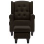 Sillón de masaje con reposapiés tela marrón oscuro de vidaXL, Sillones de masaje eléctricos - Ref: Foro24-320166, Precio: 255...