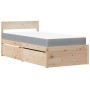 Cama con cajones y colchón madera maciza pino blanco 90x190 cm de , Camas y somieres - Ref: Foro24-3281919, Precio: 302,23 €,...