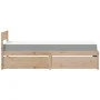 Cama con cajones y colchón madera maciza pino blanco 90x190 cm de , Camas y somieres - Ref: Foro24-3281919, Precio: 309,38 €,...