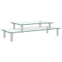Soporte para monitor de 2 niveles vidrio transparente de vidaXL, Accesorios para monitores de ordenador - Ref: Foro24-322755,...