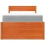 Cama con cajones y colchón madera maciza pino marrón 100x200 cm de , Camas y somieres - Ref: Foro24-3281906, Precio: 338,07 €...