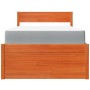 Cama con cajones y colchón madera maciza pino marrón 100x200 cm de , Camas y somieres - Ref: Foro24-3281906, Precio: 343,29 €...