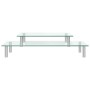 Soporte para monitor de 2 niveles vidrio transparente de vidaXL, Accesorios para monitores de ordenador - Ref: Foro24-322755,...