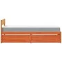 Cama con cajones y colchón madera maciza pino marrón 100x200 cm de , Camas y somieres - Ref: Foro24-3281906, Precio: 338,07 €...