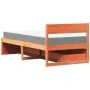 Cama con cajones y colchón madera maciza pino marrón 100x200 cm de , Camas y somieres - Ref: Foro24-3281906, Precio: 338,07 €...