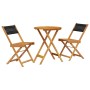 Juego de bistro de 3 piezas polipropileno y madera maciza negro de , Conjuntos de jardín - Ref: Foro24-3281745, Precio: 139,0...