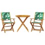 Juego de bistro de 3 piezas tela madera maciza estampado hojas de , Conjuntos de jardín - Ref: Foro24-3281860, Precio: 188,57...