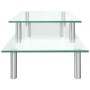 Soporte para monitor de 2 niveles vidrio transparente de vidaXL, Accesorios para monitores de ordenador - Ref: Foro24-322755,...
