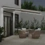 Toldo retráctil manual con luz LED antracita y blanco 400x300cm by , Awnings - Ref: Foro24-3215784, Price: 365,59 €, Discount: %