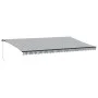 Toldo retráctil manual luz LED antracita y blanco 600x350 cm de , Toldos - Ref: Foro24-3215821, Precio: 573,67 €, Descuento: %