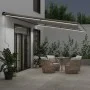 Toldo retráctil manual luz LED antracita y blanco 600x350 cm de , Toldos - Ref: Foro24-3215821, Precio: 573,67 €, Descuento: %