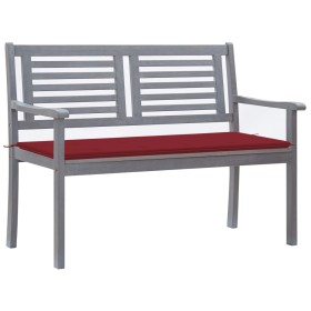 Banco de jardín 2 plazas madera eucalipto gris y cojín 120 cm de , Bancos de jardín - Ref: Foro24-3061032, Precio: 187,53 €, ...