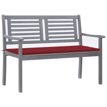 Banco de jardín 2 plazas madera eucalipto gris y cojín 120 cm de , Bancos de jardín - Ref: Foro24-3061032, Precio: 187,53 €, ...