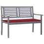 Banco de jardín 2 plazas madera eucalipto gris y cojín 120 cm de , Bancos de jardín - Ref: Foro24-3061032, Precio: 187,53 €, ...