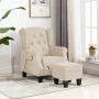Sillón de masaje con reposapiés tela crema de vidaXL, Sillones de masaje eléctricos - Ref: Foro24-320170, Precio: 252,70 €, D...