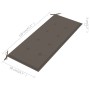 Banco Batavia madera maciza de teca con cojín gris taupe 120 cm de , Bancos de jardín - Ref: Foro24-3062162, Precio: 228,06 €...