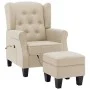 Sillón de masaje con reposapiés tela crema de vidaXL, Sillones de masaje eléctricos - Ref: Foro24-320170, Precio: 252,70 €, D...