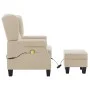 Sillón de masaje con reposapiés tela crema de vidaXL, Sillones de masaje eléctricos - Ref: Foro24-320170, Precio: 252,70 €, D...