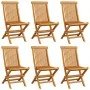 Sillas de jardín 6 uds con cojines beige madera de teca de , Sillas de jardín - Ref: Foro24-3065608, Precio: 380,07 €, Descue...