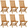 Sillas de jardín 6 uds con cojines beige madera de teca de , Sillas de jardín - Ref: Foro24-3065608, Precio: 391,48 €, Descue...