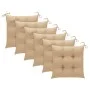 Sillas de jardín 6 uds con cojines beige madera de teca de , Sillas de jardín - Ref: Foro24-3065608, Precio: 380,07 €, Descue...
