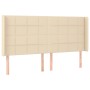Cama box spring colchón y luces LED tela crema 180x200 cm de , Camas y somieres - Ref: Foro24-3138338, Precio: 653,65 €, Desc...